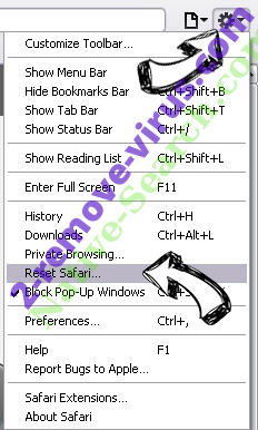 Pro-search.me Safari reset menu