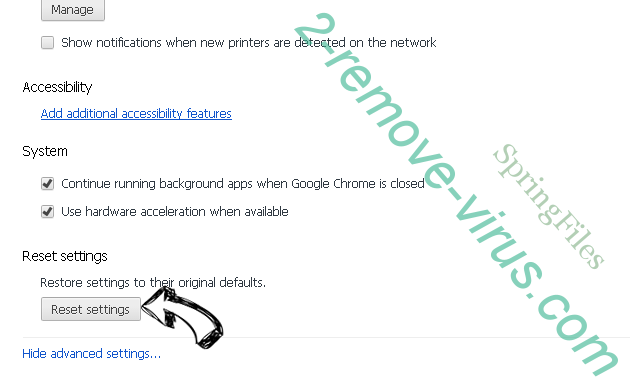 Introduce Standards Adware Chrome advanced menu