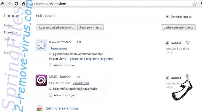 SpringFiles Chrome extensions remove