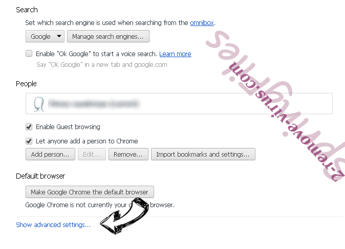 Introduce Standards Adware Chrome settings more