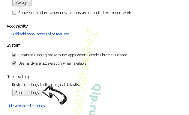 SearchLock.com Chrome advanced menu