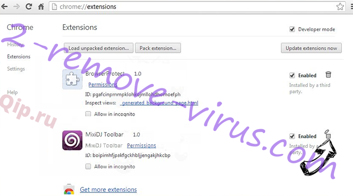 Ejustasgrea.fun virus Chrome extensions remove