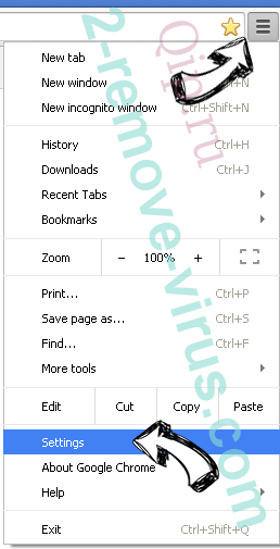 Free Forms Now Virus Chrome menu
