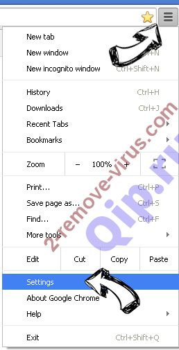 Search.searchbfr.com Chrome menu