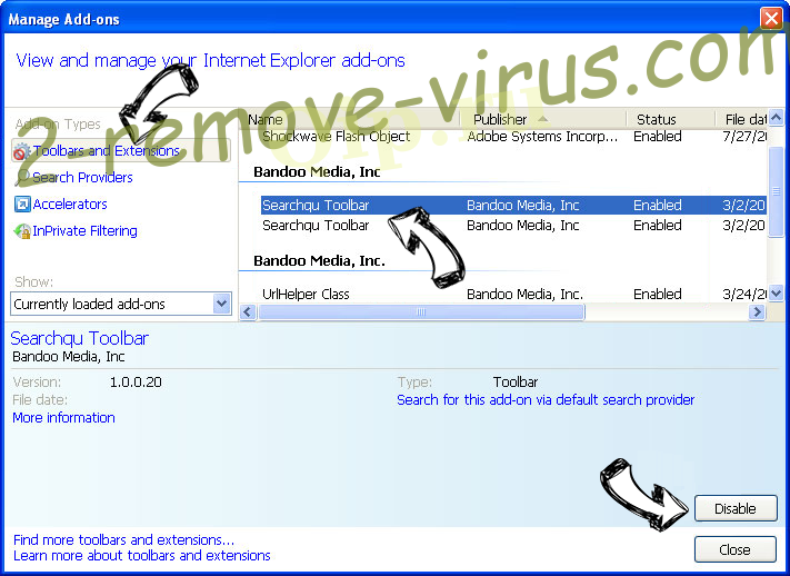 Searchvaults.com IE toolbars and extensions
