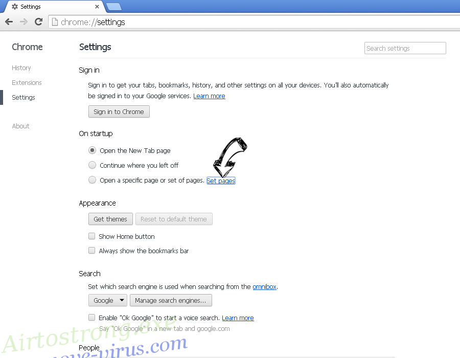 Search.searchdp.com Chrome settings