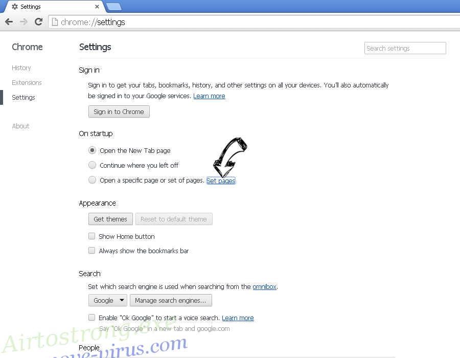 eConvertor Browser Hijacker Chrome settings