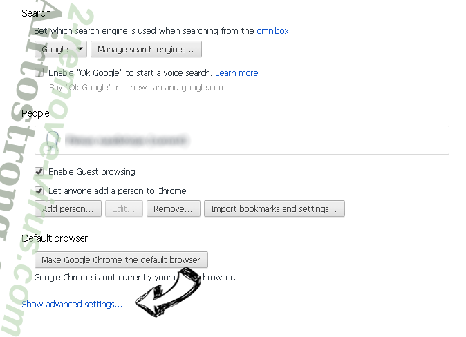 Search.searchdp.com Chrome settings more