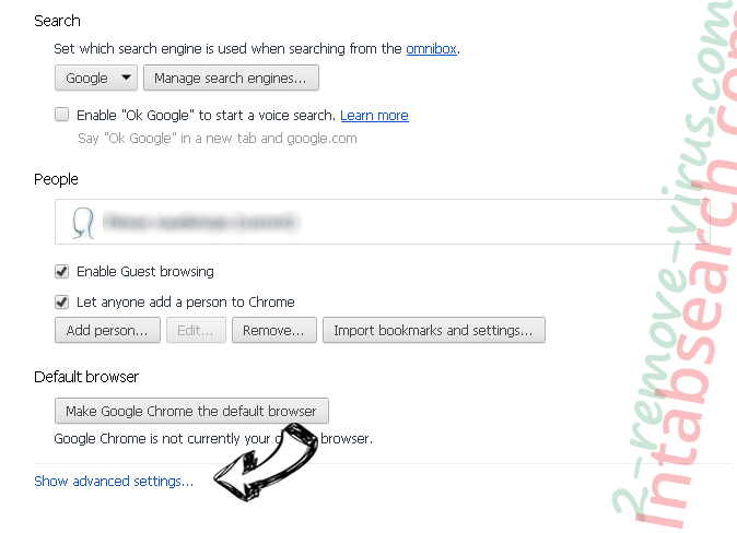 search.conduit.com Chrome settings more