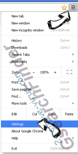 Search.mysafetab.com Chrome menu