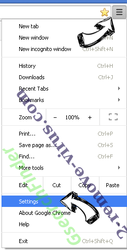 Search.mysafetab.com Chrome menu