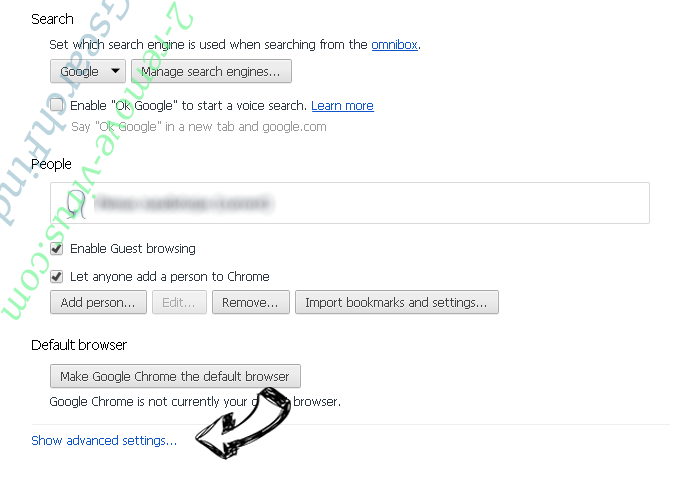 Searchquicknow.com Chrome settings more