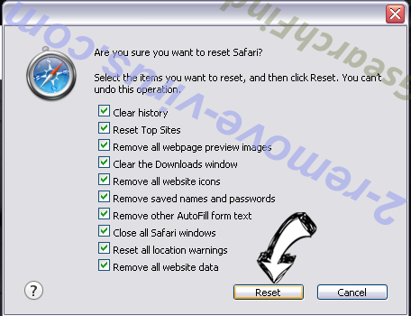 Search.mysafetab.com Safari reset