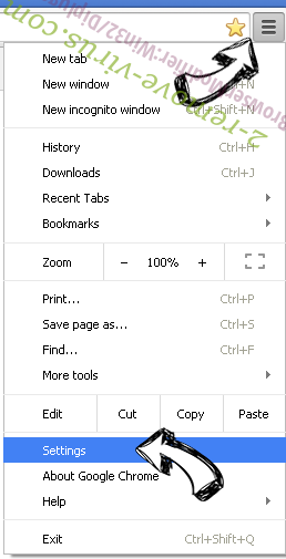 Search.myappzcenter.com Chrome menu