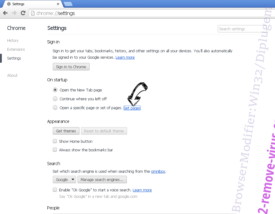 BrowserModifier:Win32/Diplugem Chrome settings
