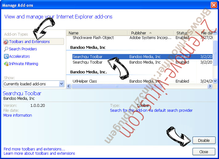 Hyourfreeonlineformspop.com IE toolbars and extensions