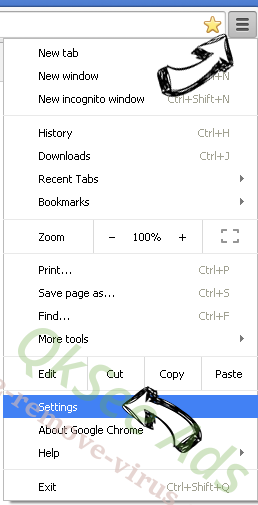 Popcash.net Chrome menu