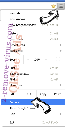 StartPageing123 Virus Chrome menu
