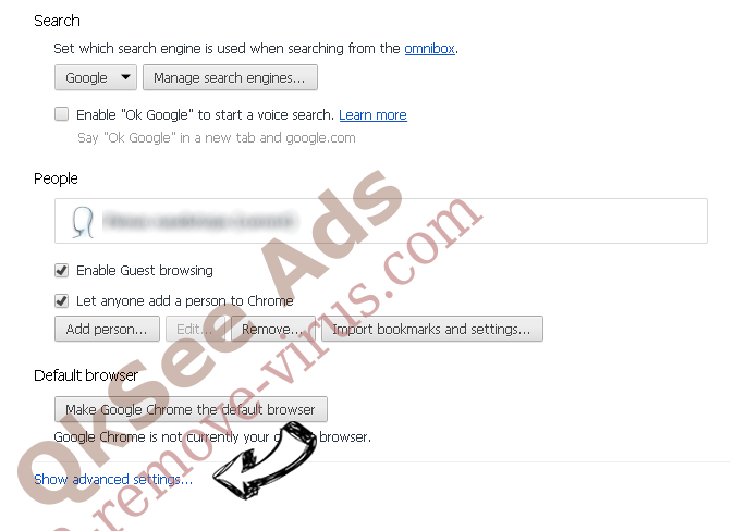 StartPageing123 Virus Chrome settings more