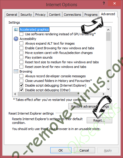 Istartsurf.com Redirect Virus IE reset browser