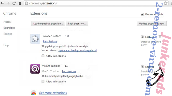 Junker ads Chrome extensions remove