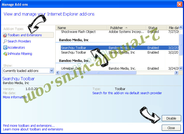 Bloom Adware IE toolbars and extensions