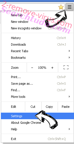 Hohosearch.com Chrome menu