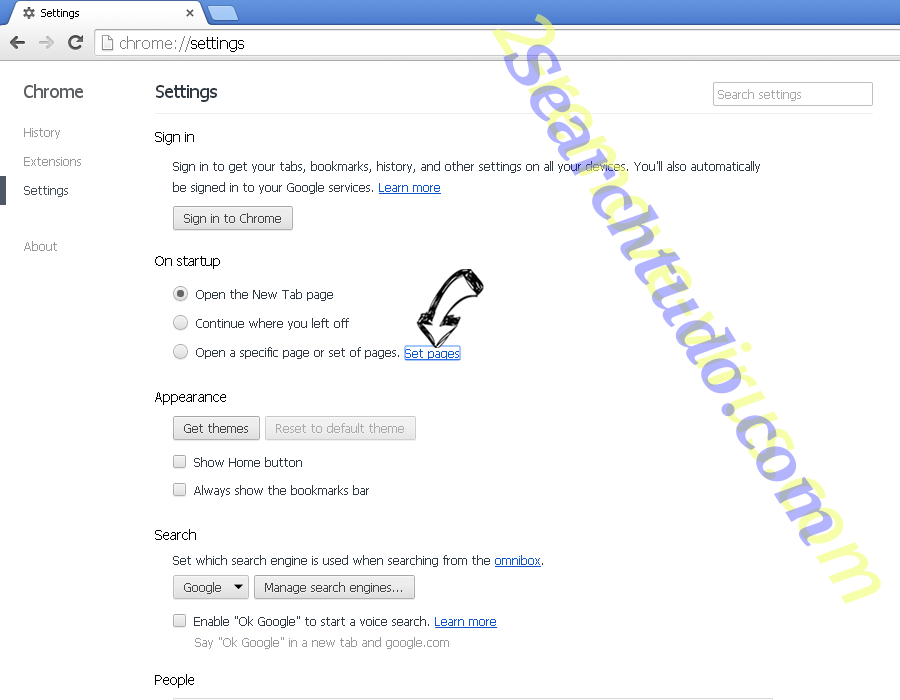 Hohosearch.com Chrome settings