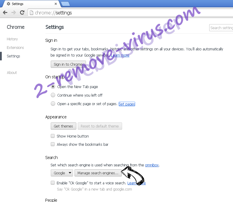 Search.searchcoun2.com Chrome extensions disable