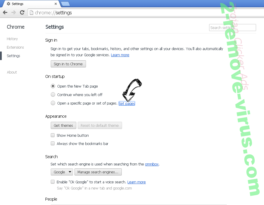 Shmokiads Chrome settings