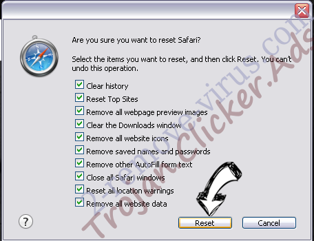 Trojan.Clicker.Ads Safari reset