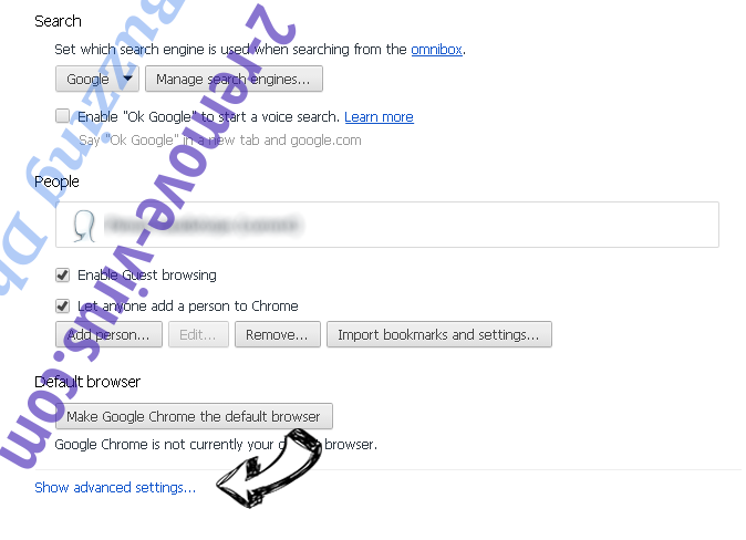 InstaQuick adware Chrome settings more