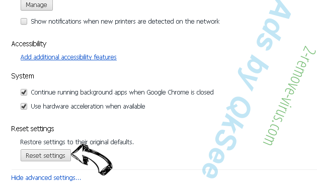 SearchStreams Chrome advanced menu