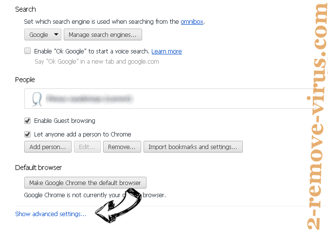 Search.streamfacts.today Chrome settings more