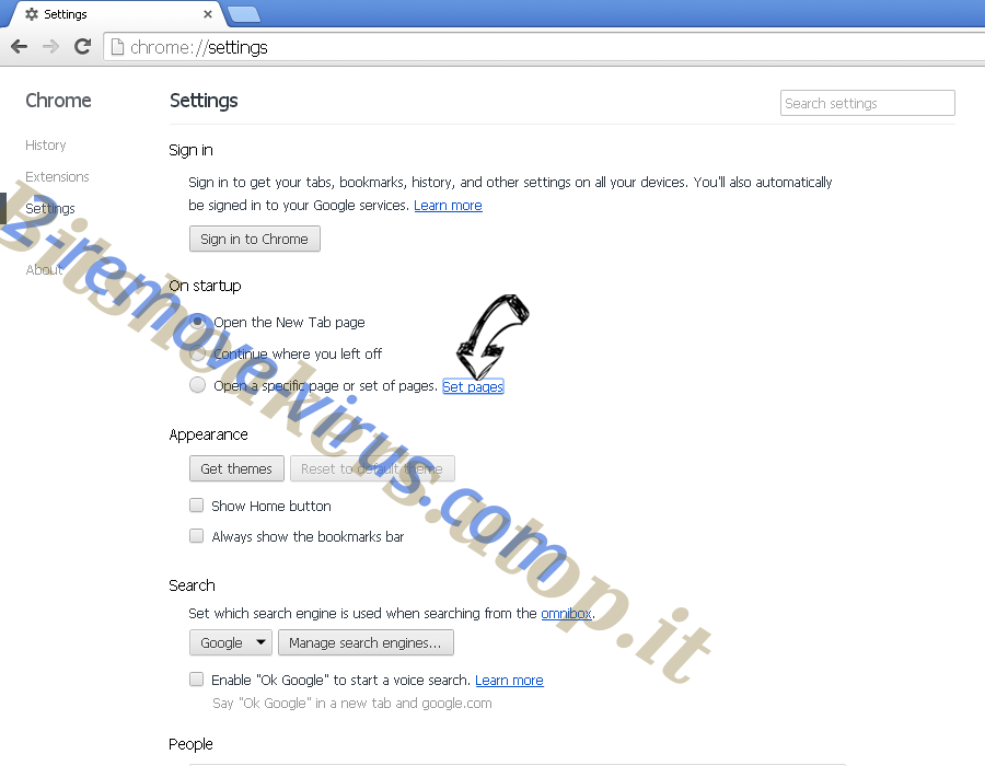 Searchmaster.net Chrome settings