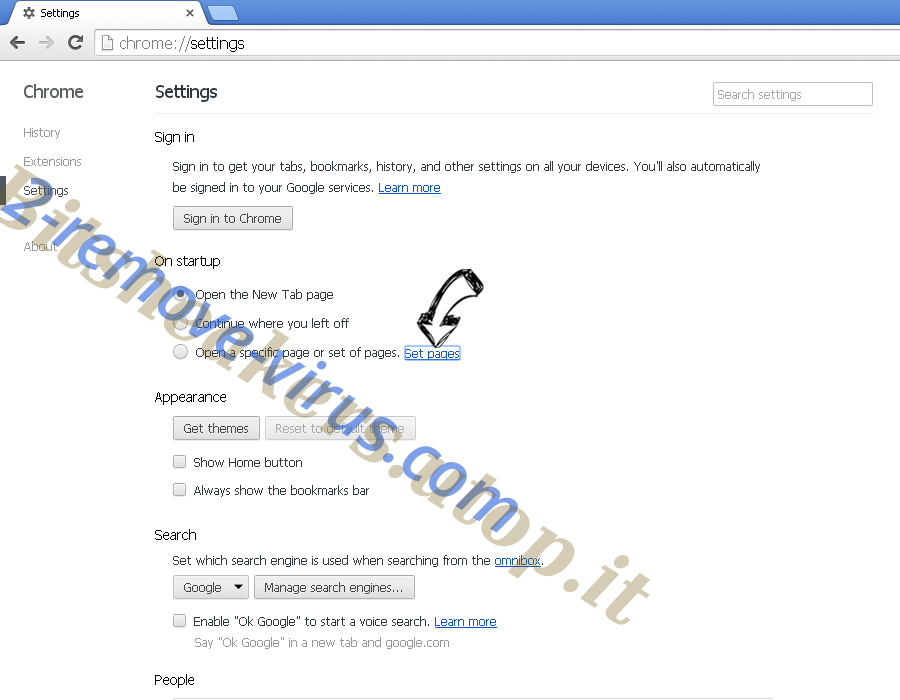 search.gmx.com Chrome settings