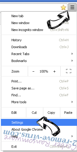 My-bing.com Chrome menu