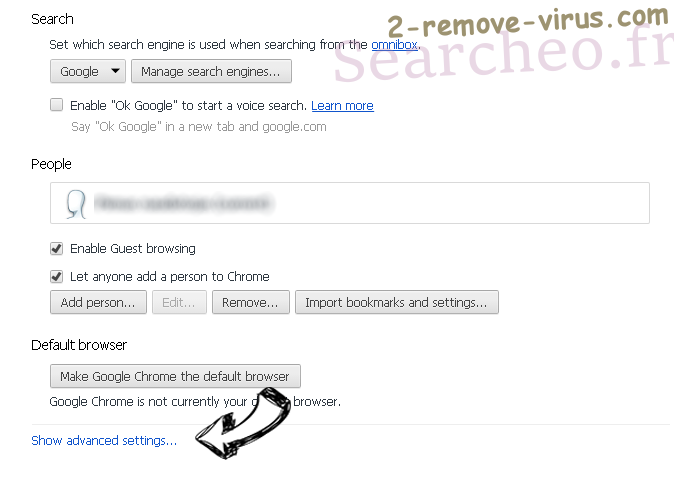 Package Finder V.1 Chrome settings more