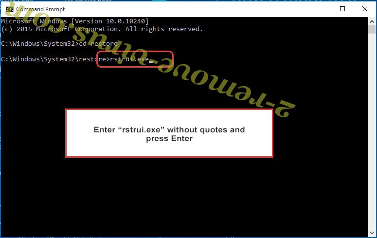 Delete BOZA Virus Ransomware - command prompt restore execute