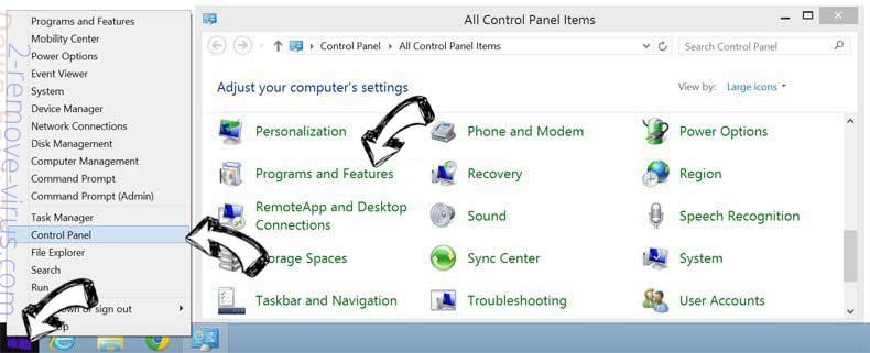 Delete Yontoo Pagerage from Windows 8