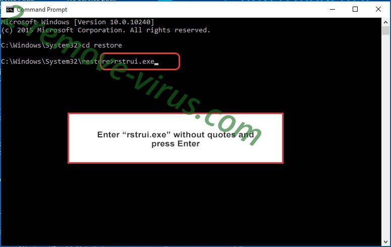 Delete CHEATER ransomware - command prompt restore execute