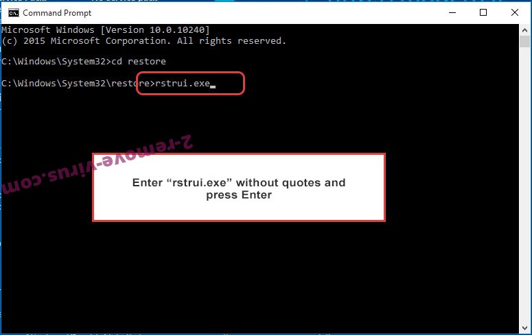 Delete .ielock Files Ransomware - command prompt restore execute