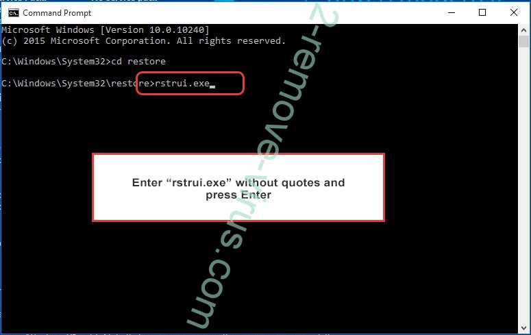 Delete .TRAMP extension ransomware - command prompt restore execute