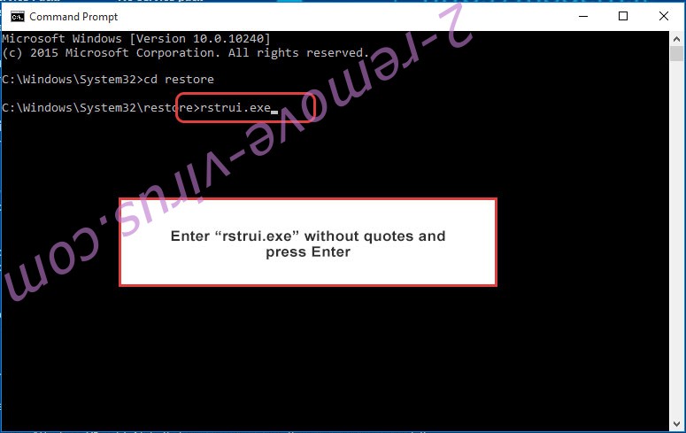 Delete [Crypthub@tuta.io].HUB ransomware (Virus Removal Guide) - command prompt restore execute