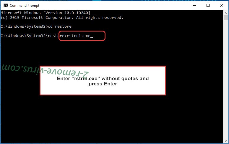 Delete MegaCortex Virus - command prompt restore execute