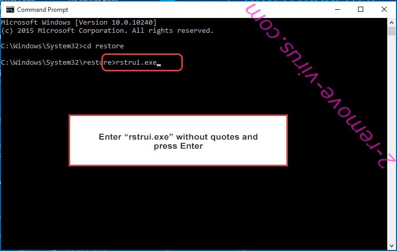 Delete LegionLocker 3.0 Ransomware virus - command prompt restore execute