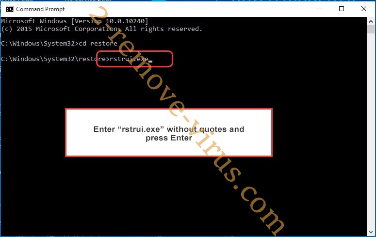 Delete .Oled extension ransomware - command prompt restore execute