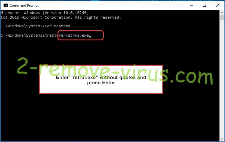 Delete Jokers House Ransomware - command prompt restore execute