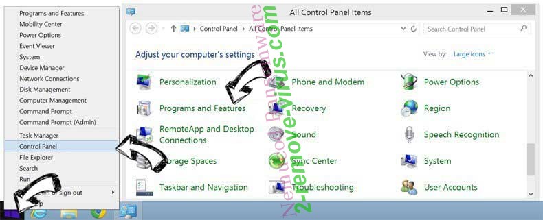 Delete Getcaptcha21.com from Windows 8