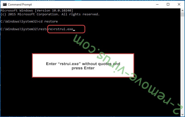 Delete .ElvisPresley ransomware - command prompt restore execute